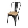 Chaise en acier noir avec assise en bois Modèle GG707