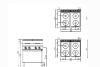 Fourneau 4 plaques électrique Série Macros 700 Modèle E7P4M Marque Berto's