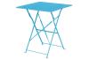Table de terrasse carrée en acier bleu turquoise Modèle GK985