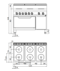 Fourneau 6 plaques avec four électrique Série Macros 700 Modèle E7P6+FE Marque Berto's