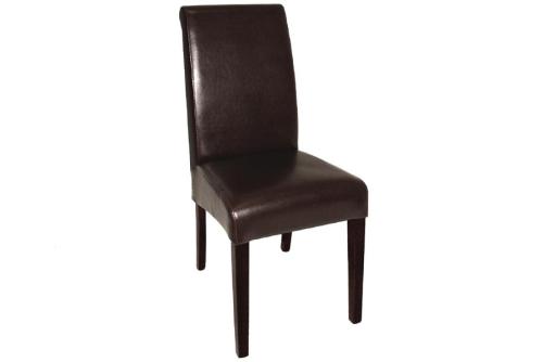 Chaise en simili cuir à dossier incurvé noire Modèle GF956
