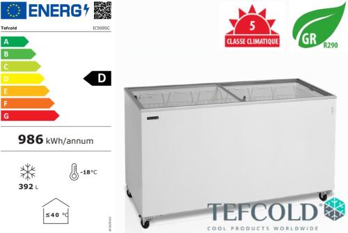 Congélateur de crème glacée vitré 491 litres Modèle IC500SC Marque Tefcold