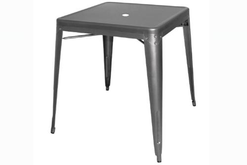 Table carré en acier gris métallisé bistro 668mm Modèle DM904