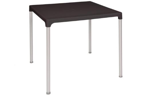 Table carrée avec pieds aluminium noire 750mm Modèle GJ970