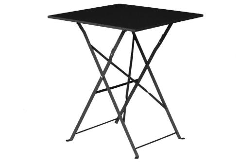 Table de terrasse carrée en acier noire Modèle GK989