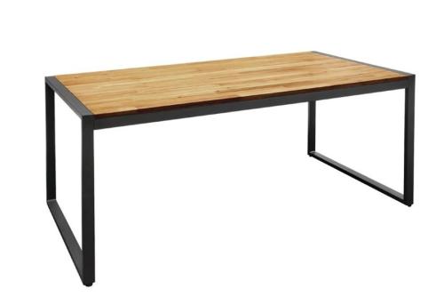 Table industrielle rectangulaire acier et acacia 1800mm Modèle DS157