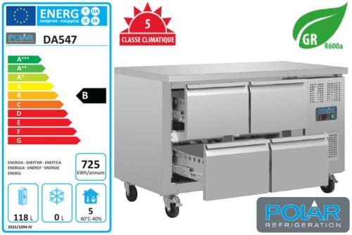 Table réfrigérée 4 tiroirs série 700 modèle DA547 Marque Polar