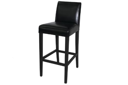 chaise de bar haut avec dossir en simili cuir noir Modèle GG651