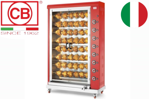Rôtissoire électrique 48 poulets Modèle E-48P-S8-RED-RAL3000 Marque CB